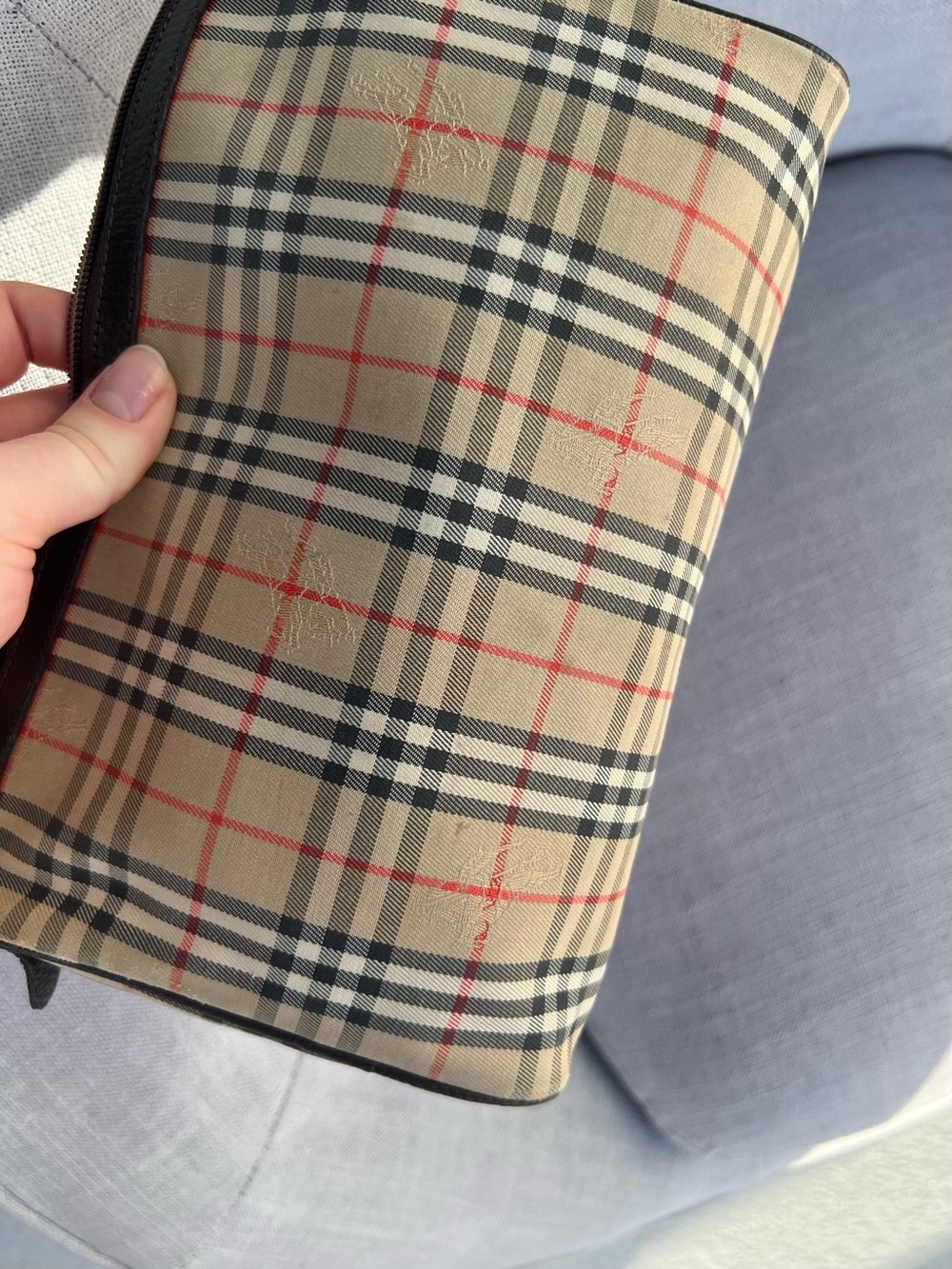 Burberrys plaid pouch cosmetic bag clutch - Picture 9 of 13